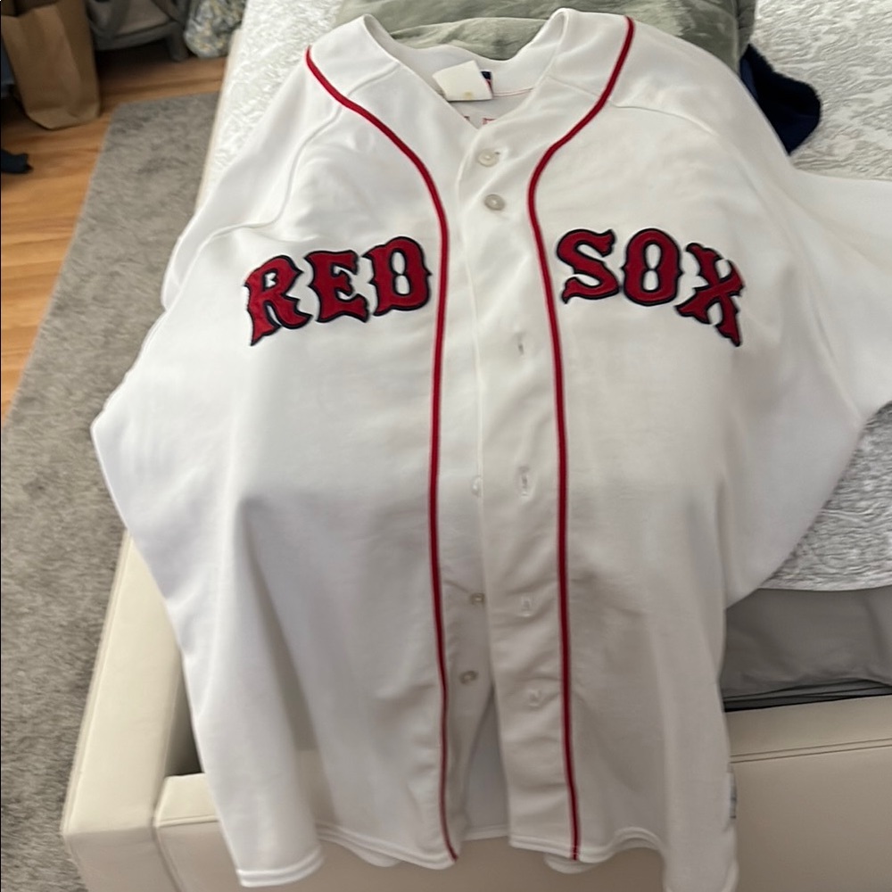 Majestic White and Red Red Sox Jersey #11 Matsuzaka
